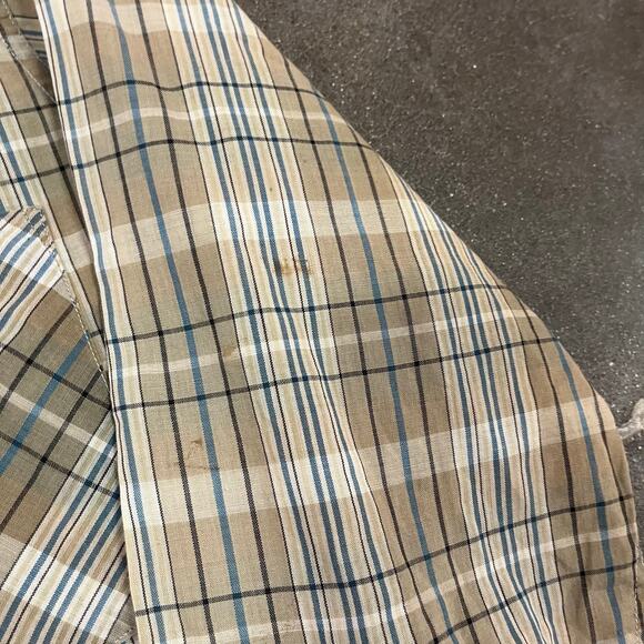 Vintage 50s Penney's Loop Collar Long Sleeve Shirt Small 100% Cotton - Picture 7 of 8